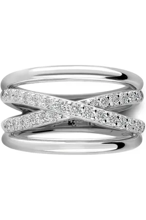 Leo Pizzo Anillo Waves en oro blanco de 18kt con diamantes
