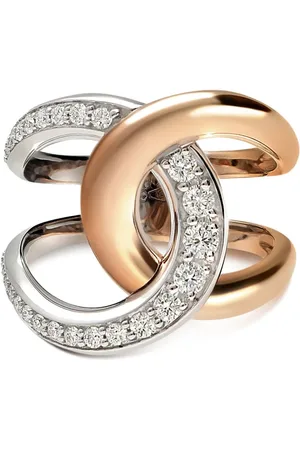 Leo Pizzo Anillo Cheek to Cheek en oro blanco y rojo de 18kt con diamantes