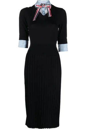 Thom Browne Vestido tejido con moño de cinta