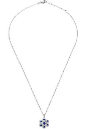 Leo Pizzo Collar Augusta en oro blanco de 18kt con diamantes y zafiros