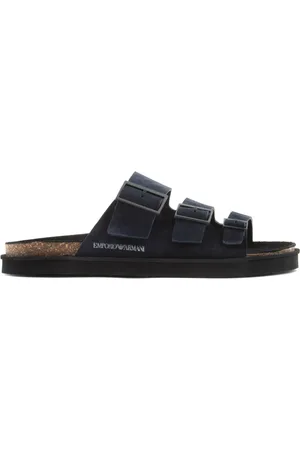 Emporio Armani Flip flops de gamuza con logo estampado