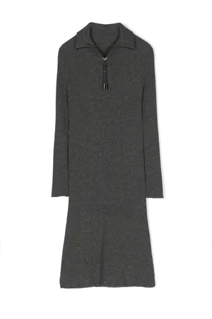 Brunello Cucinelli Vestido tejido de canalé con cierre