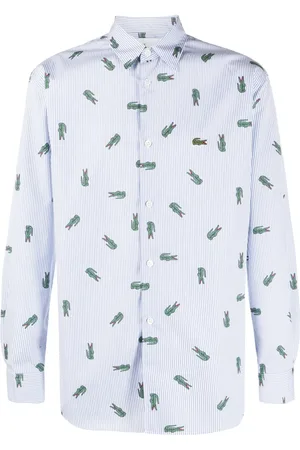 Comme des Garçons Camisa a rayas con logo de x Lacoste