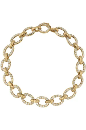 Irene Neuwirth Pulsera mediana ovalada en oro amarillo de 18kt con diamante
