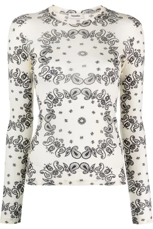 Nanushka Top con estampado de cachemira