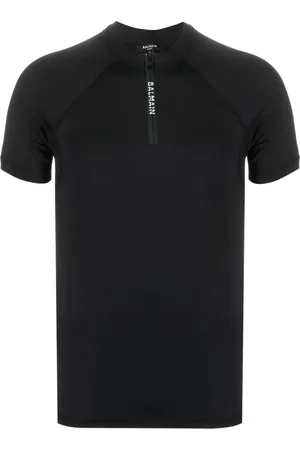 Balmain Playera con cierre y logo estampado