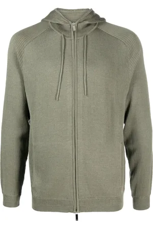 Emporio Armani Hoodie tejida canalé con cierre