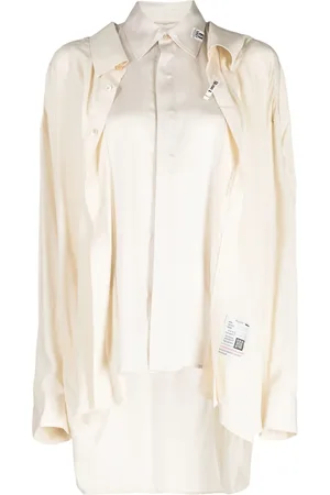 Maison Mihara Yasuhiro Camisa de satén a capas