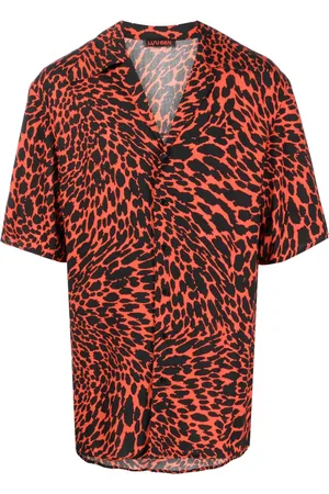 LU’U DAN Playera manga corta con estampado de leopardo