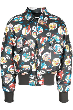Moschino Chamarra bomber con estampado gráfico