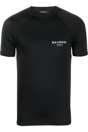 Balmain Playera con cuello redondo y logo estampado