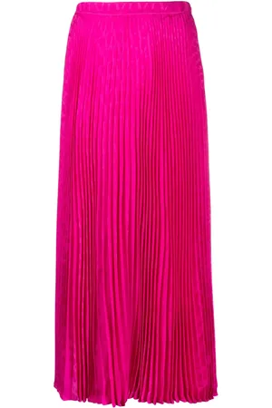 VALENTINO GARAVANI Falda midi de seda con diseño plisado
