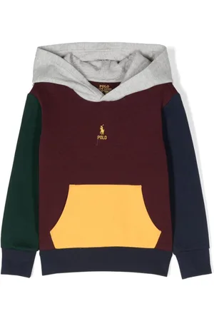 Ralph Lauren Hoodie con diseño color block y logo bordado