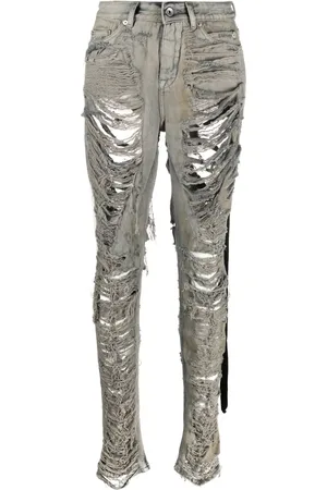 Rick Owens Jeans slim con efecto envejecido
