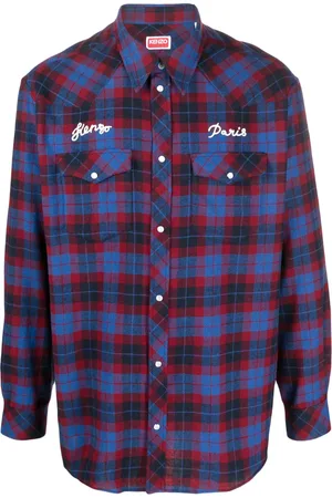 Kenzo Camisa con motivo de cuadros