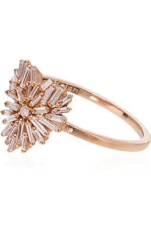 Suzanne Kalan Anillo Firework con diseño de corazón mini con diamante en oro rosa y blanco