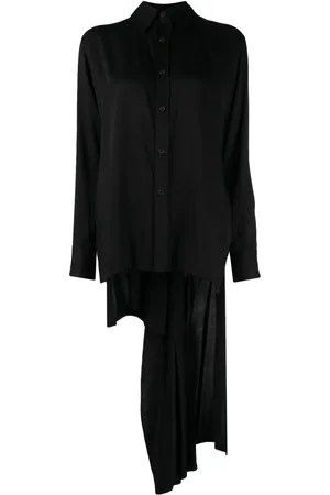 YOHJI YAMAMOTO Camisa con dobladillo asimétrico y detalle plisado