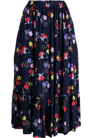 Comme des Garçons Falda midi con estampado floral