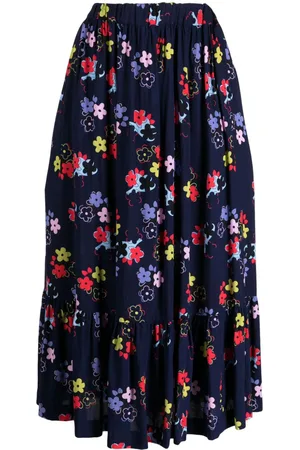 Comme des Garçons Falda midi con estampado floral