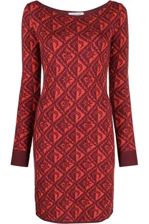 Marine Serre Vestido corto con tejido Moon Diamant en jacquard