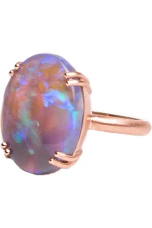 Irene Neuwirth Anillo Double Prong One-Of-A-Kind en oro rosa de 18kt con ópalo