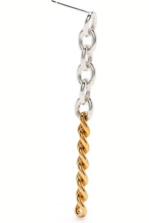 E.M. Arete de cadena con diseño de dos tonos