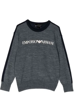 Emporio Armani Suéter con logo bordado y cuello redondo