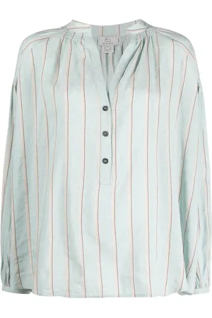 Woolrich Blusa a rayas con media botonadura