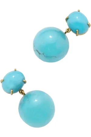 Irene Neuwirth Aretes Gumball en oro amarillo de 18kt con turquesa