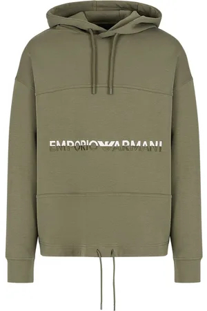 Emporio Armani Hoodie con logo bordado y cordones