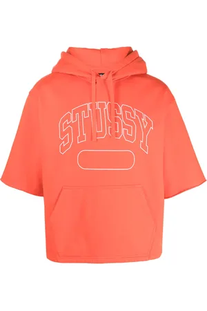 STUSSY Hoodie manga corta con logo estampado