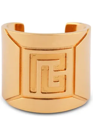 Balmain Anillo con logo grabado