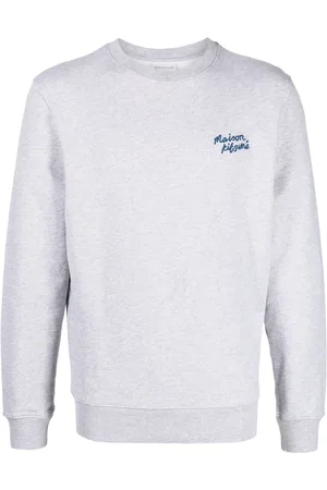 Maison Kitsuné Sudadera con efecto melange y logo bordado