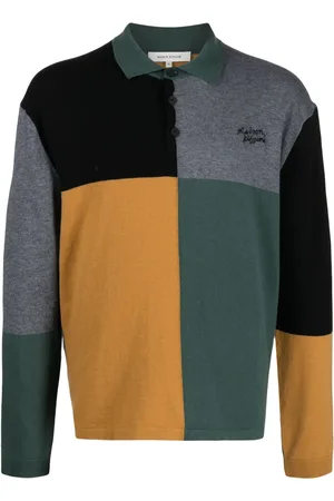 Maison Kitsuné Suéter tejido estilo playera tipo polo con diseño color block
