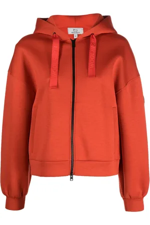 Woolrich Hoodie con cierre y logo estampado