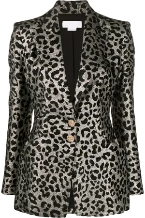 GENNY Blazer con motivo de leopardo en jacquard