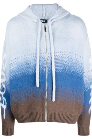 GCDS Hoodie con cierre y motivo en jacquard