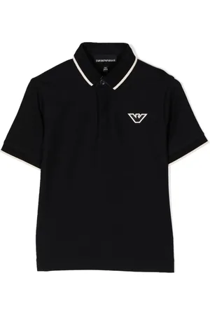 Emporio Armani Playera tipo polo con águila bordada