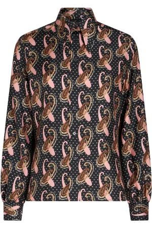 Etro Camisa de seda con estampado gráfico