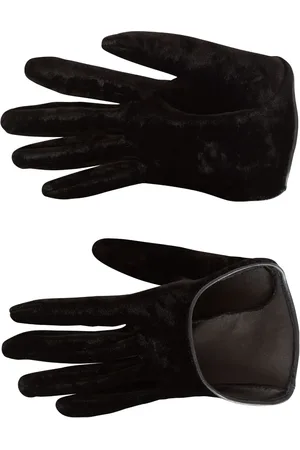 Balmain Guantes cortos de terciopelo