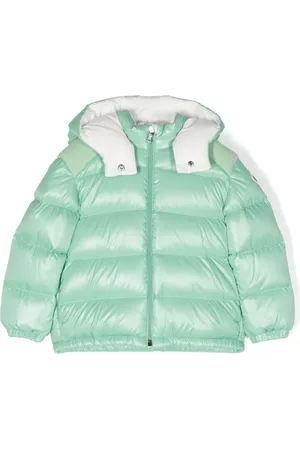 Moncler Chamarra capitonada con efecto brillante y cierre