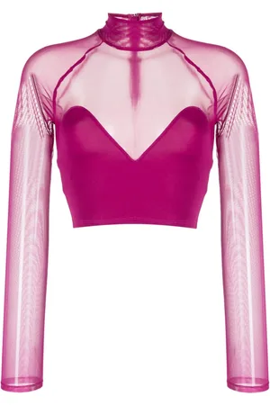 FLEUR DU MAL Top de malla con cuello alto