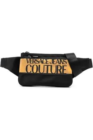 VERSACE Cangurera con cierre y logo estampado