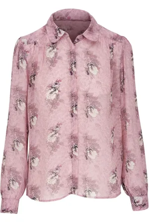 Paige Camisa de seda semitransparente con estampado floral