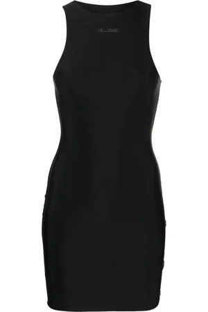ROTATE Vestido corto con logo de strass