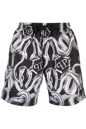 Philipp Plein Shorts de playa Snake con logo estampado
