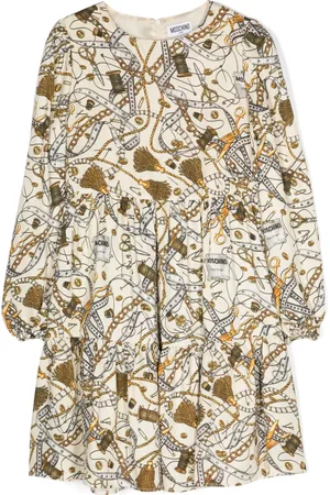 Moschino Vestido manga larga con estampado Sartorial
