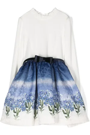 MONNALISA Vestido con cinturón y estampado floral