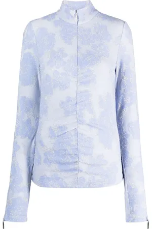STINE GOYA Sudadera con aplique floral y cierre