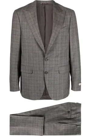CANALI Traje con motivo de cuadros y botones